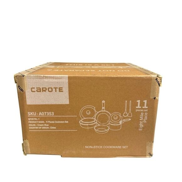 CAROTE Vibrant Blue 11-Piece Nonstick Cookware Set with Detachable Handles - Picture 9 of 12